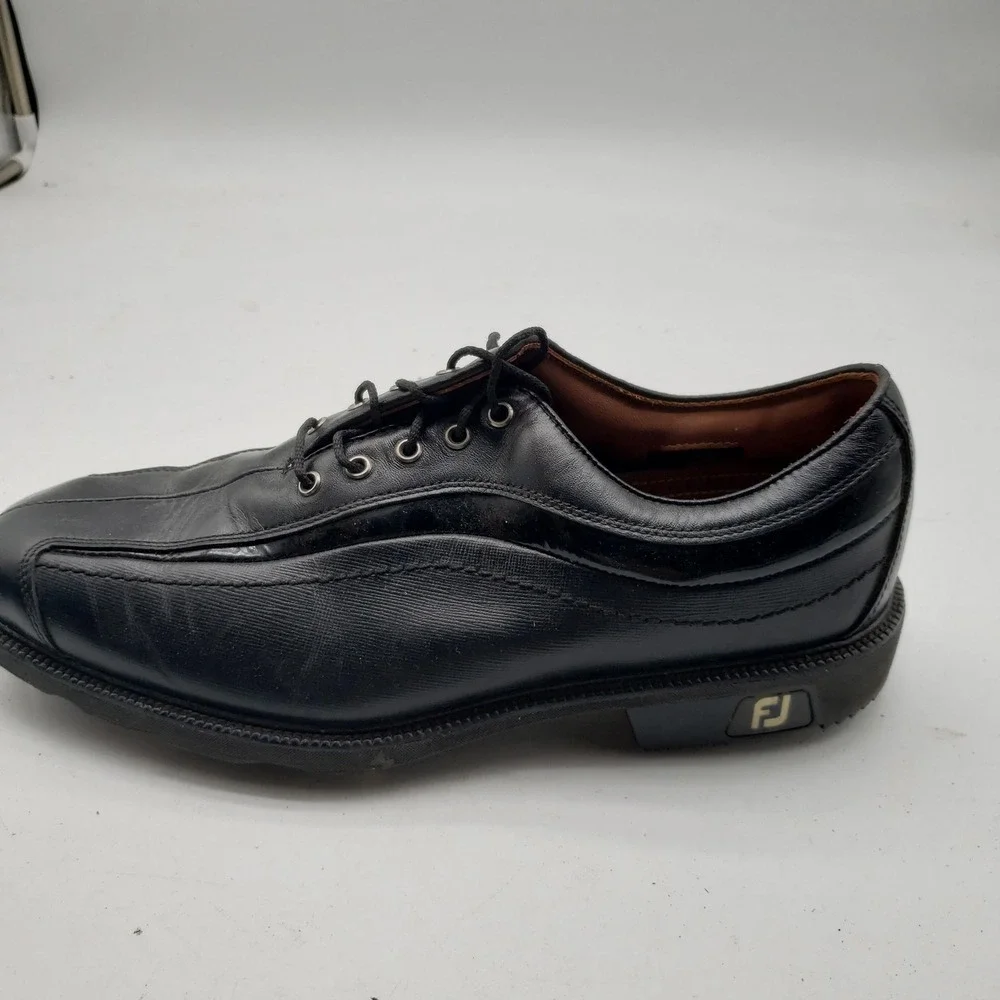 FootJoy Golf Shoes Mens Size 8 Black Leather Spiked Icon Athletic‎ 52366